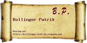 Bollinger Patrik névjegykártya