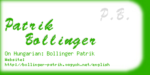 patrik bollinger business card
